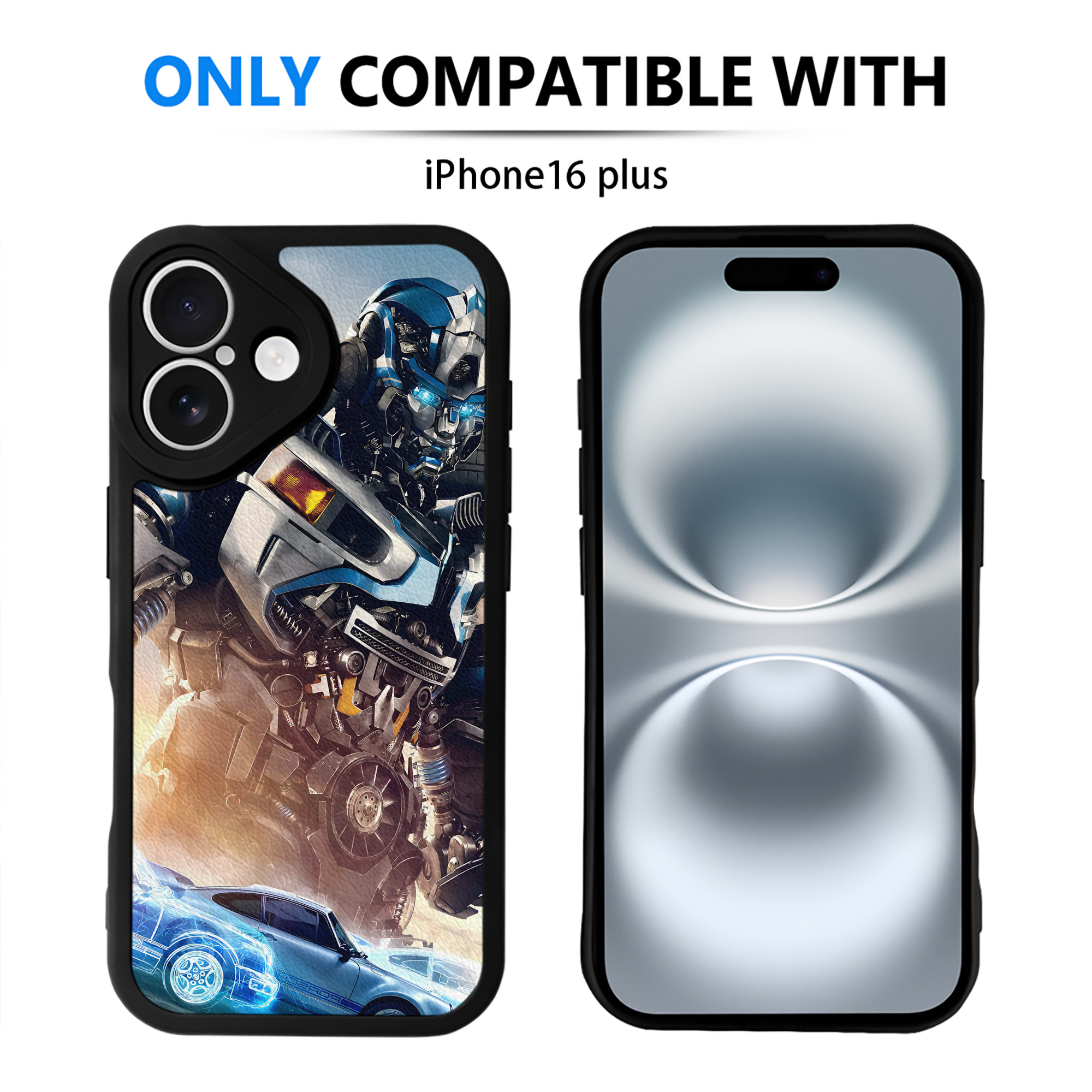 （画像用） Transformers トランスフォーマー 【iPhone 16シリーズ対応】シリコンスマホケース（レザー調） 材質：シリコン